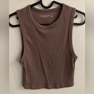 Abercrombie & Fitch Ribbed Tank Top in Mauve Brown